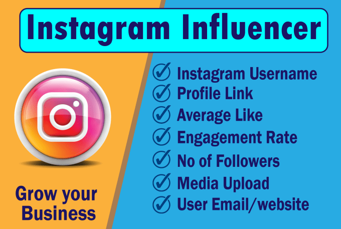 Gig Preview - Find best instagram influencer list, research for marketing