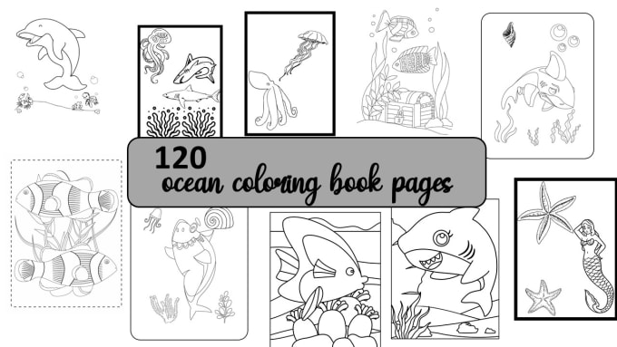 Gig Preview - Give you 120 ocean coloring book for kids in 24h