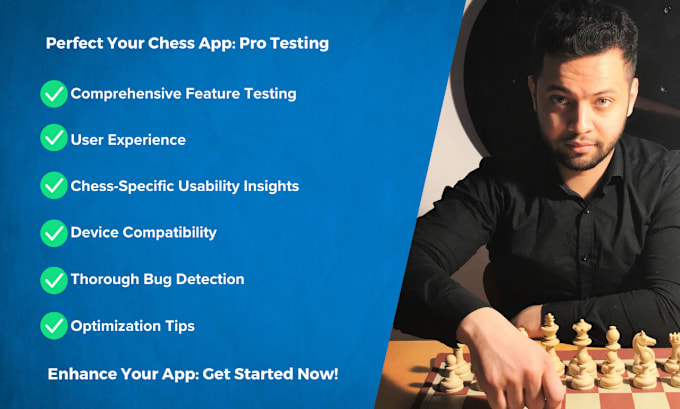 Gig Preview - Professionally test and review your mobile chess application