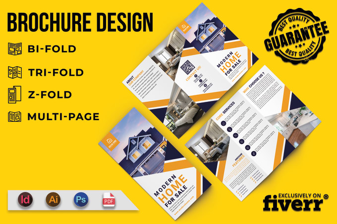 Gig Preview - Design professional real estate flyer leaflet bifold trifold brochure for you