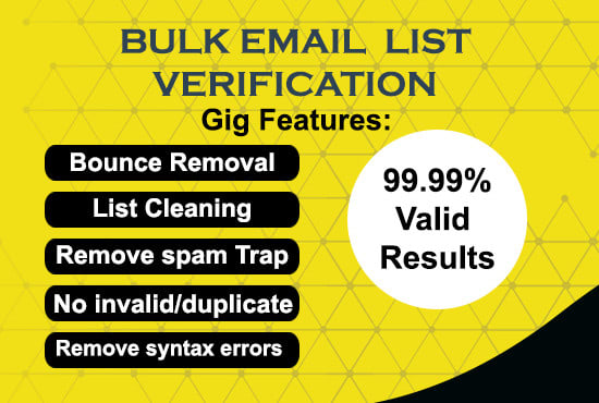 Gig Preview - Do bulk email verification, email list validation, or cleaning