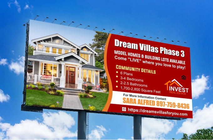 Gig Preview - Design real estate billboard, yard sign, signage, signboard and vinyl banner