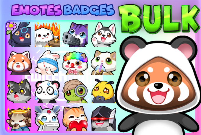 Gig Preview - Create chibi animal twitch emotes in bulk for you