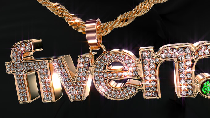 Gig Preview - Make a 3d iced out logo on chain animation