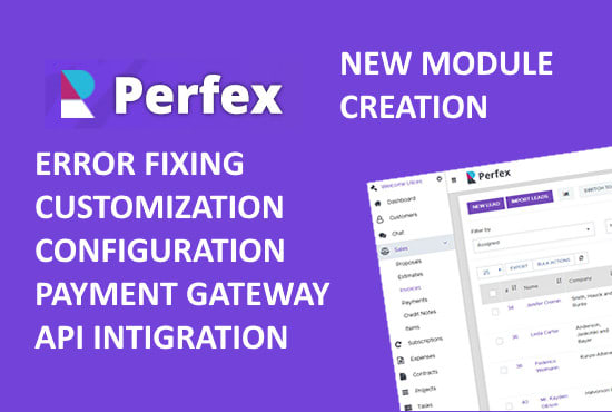 Bestseller - create perfex CRM module or fix bugs and make modifications