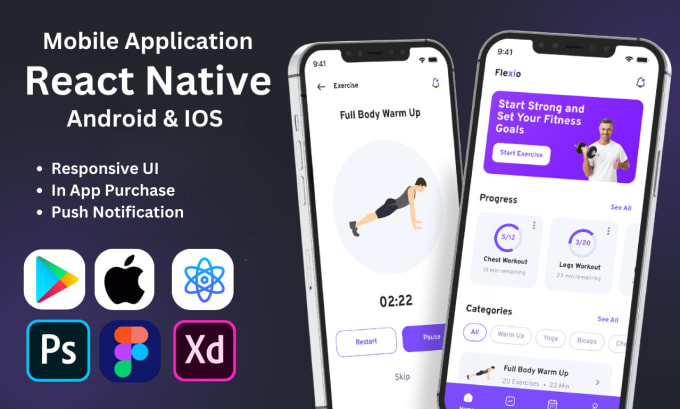 Gig Preview - Develop a mobile app using react native for IOS and android