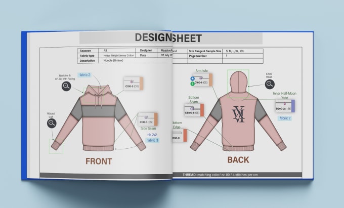 Gig Preview - Create hoodie tech pack ready for manufacturer