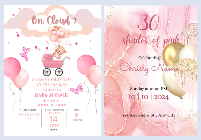 Gig Preview - Create animated invitations for baby shower and wedding, birthday