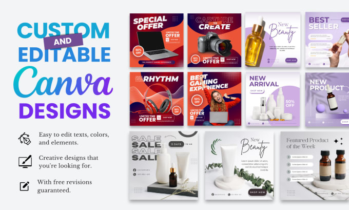 Gig Preview - Design social media templates, posters, and more in canva