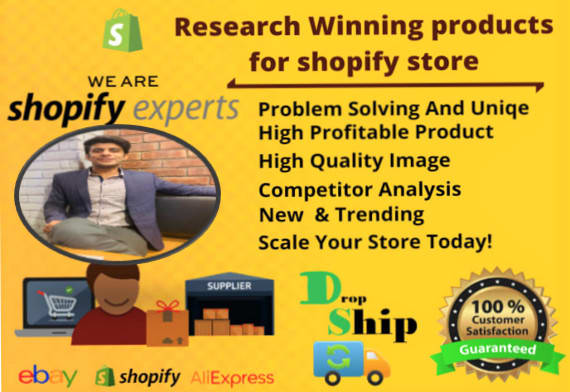 Gig Preview - Find hot selling winning shopify dropshipping product