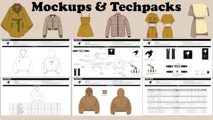 Gig Preview - Create tech packs and technical flats for fashion clothing