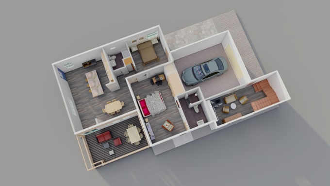 Gig Preview - Make 2d, 3d floor plan and interior rendering