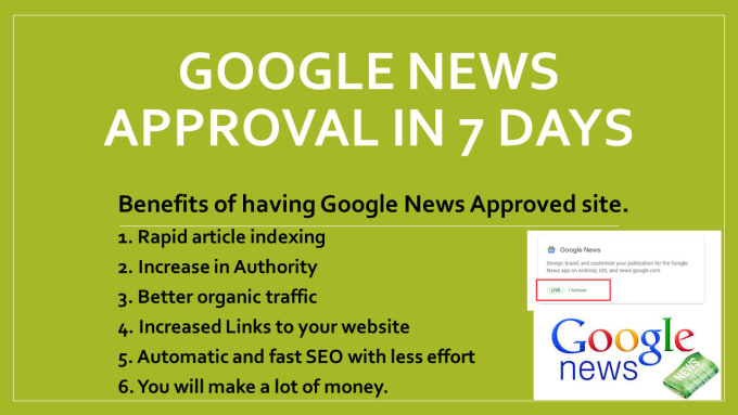 Gig Preview - Do google news approval on your website in 7 days