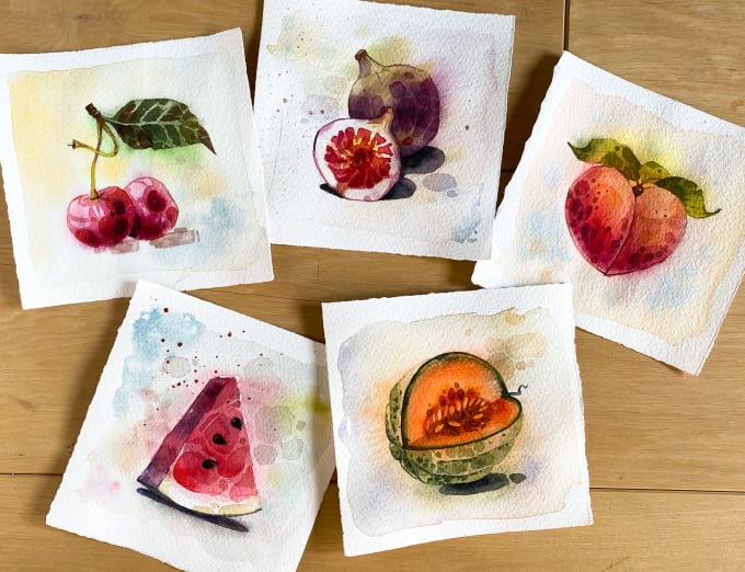 Gig Preview - Paint any fruit or vegetable with watercolors