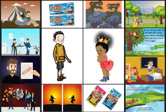 Gig Preview - Create your american african childrens book illustrations and images to vector