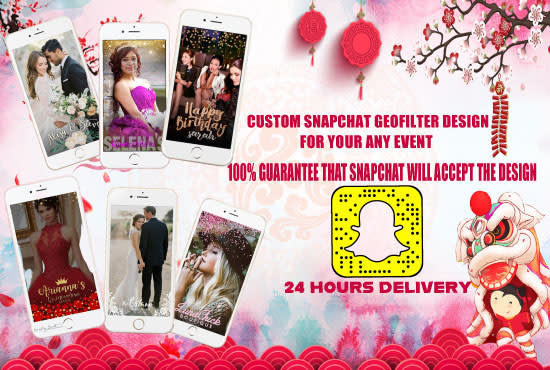 Gig Preview - Design an awesome custom snapchat geofilter for your special event