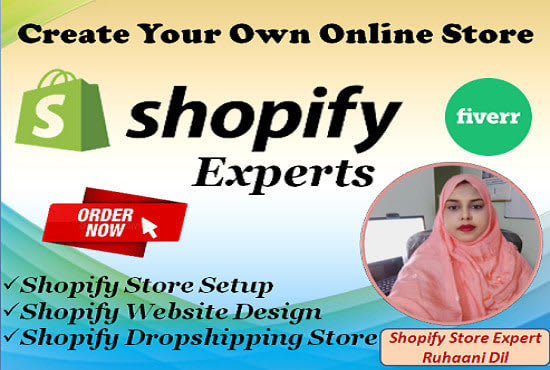 Gig Preview - Design and customize your shopify store, shopify website and dropshipping store