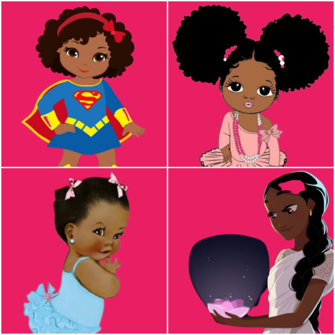 Gig Preview - Draw black african american children book illustration