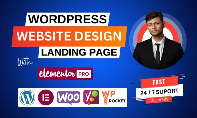 Gig Preview - Design responsive landing page or modern wordpress website with elementor pro