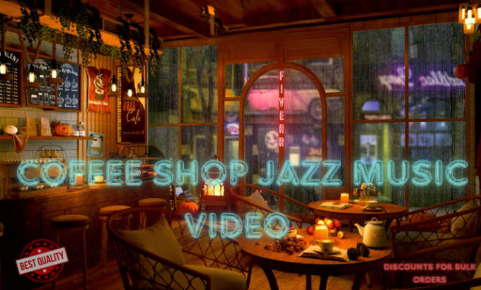 Gig Preview - Make coffee shop jazz music cozy rain video relaxing video