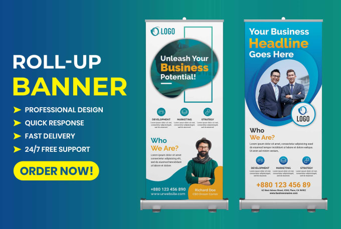 Gig Preview - Create a roll up banner, pull up banner, pop up banner, retractable banner