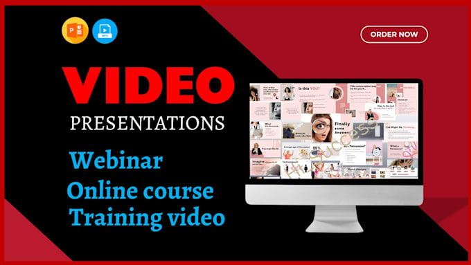 Gig Preview - Create webinar video presentation, online course video presentation