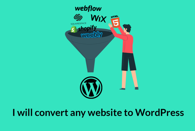 Gig Preview - Convert any website to wordpress