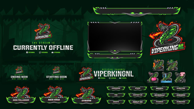 Gig Preview - Create custom animated twitch overlay pack, kick overlay for your stream