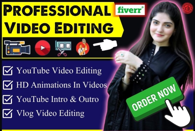 Gig Preview - Create professional video editing for youtube intro, outro as a video editors