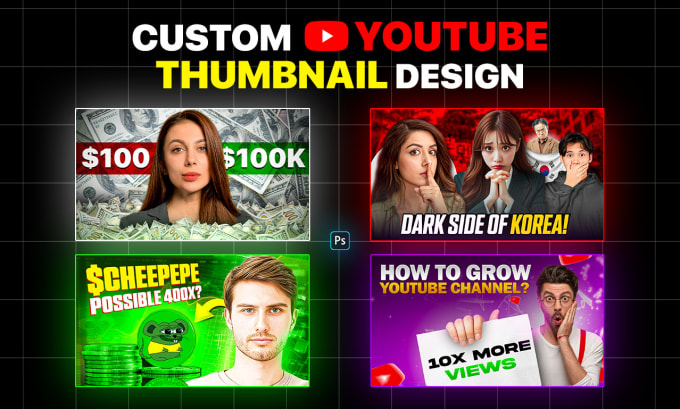 Gig Preview - Design premium youtube thumbnails in 3 hours