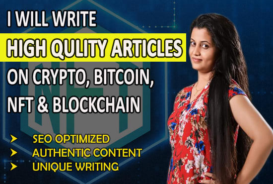 Gig Preview - Write a well researched crypto contents and articles on nfts, metaverse, bitcoin