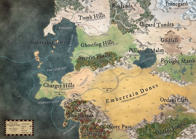 Gig Preview - Make highly detailed fantasy maps for you