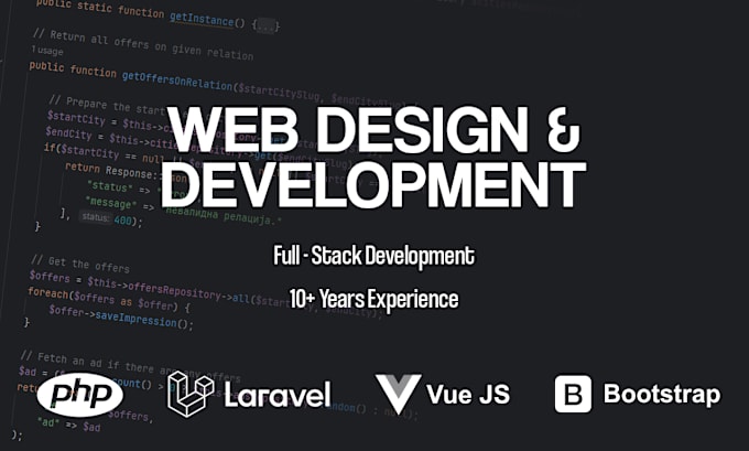 Gig Preview - Develop website with php, laravel and vue js