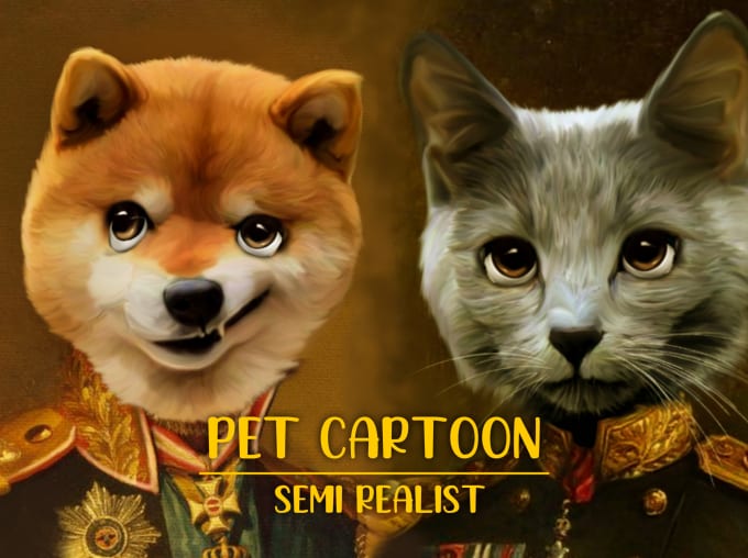 Gig Preview - Draw your pet into cartoon semi realist