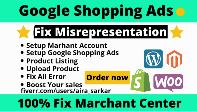 Gig Preview - Fix google  merchant center misrepresentation reapprove and run shopping ads