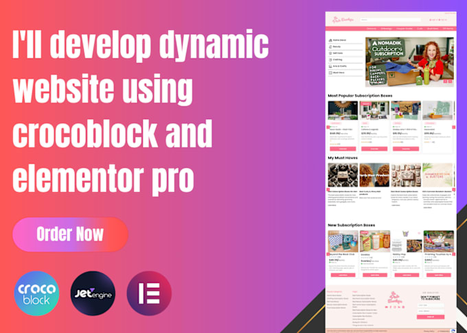 Gig Preview - Our agency will develop dynamic website using crocoblock and elementor pro