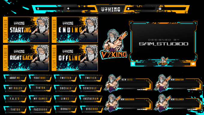 Gig Preview - Design professional custom animated twitch overlay, twitch stream package