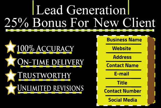 Gig Preview - Do b2b lead generation, targeted leads, linkedin leads, web research