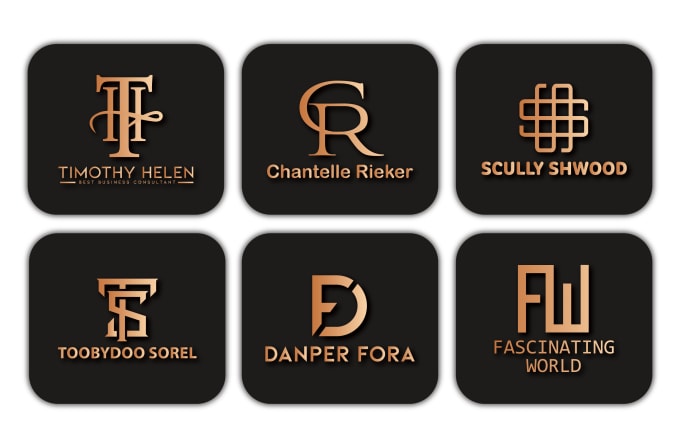 Gig Preview - Elegant and sleek monogram logo designs for a touch of luxury