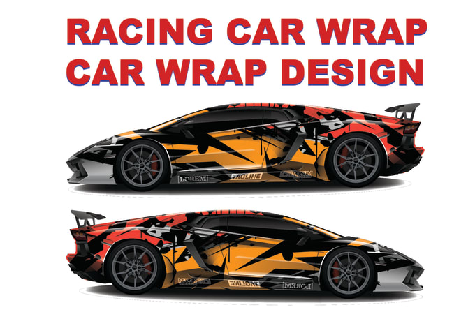 Bestseller - do racing car wrap design, racing car wrap, sports car wrap, car wrap design