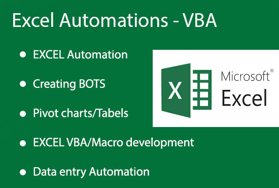 Gig Preview - Create bots with excel, vba, automations, formulas, charts and forms