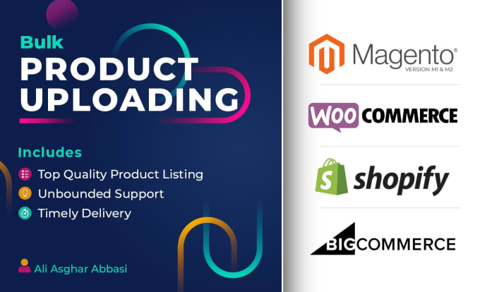 Gig Preview - Bulk upload products on shopify, magento and woocommerce