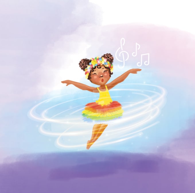 Gig Preview - Digital paint african american children book illustration