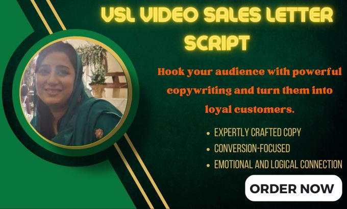 Gig Preview - Be your sales copywriter for your vsl video sales letter script