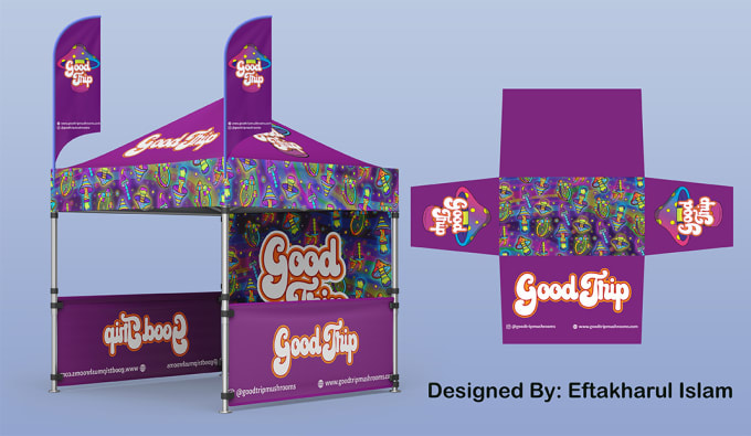 Gig Preview - Do canopy tent, tablecover, pop up wall, booth, banner, umbrella and flag design