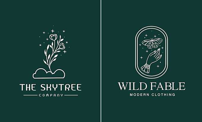 Gig Preview - Design unique modern minimal botanical boho feminine hand drawn line art logo