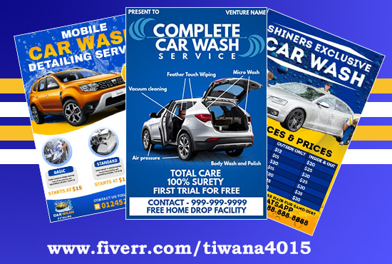 Gig Preview - Design car wash, detailing flyer, automotive flyer or price list