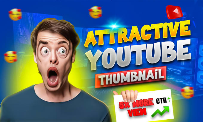 Gig Preview - Design attractive youtube thumbnail and thumbnail template