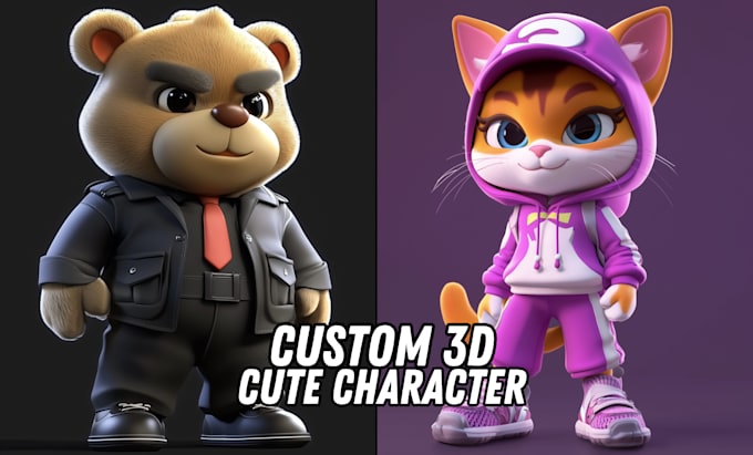 Gig Preview - Create cute 3d chibi model for printing, game, animation, and rendering