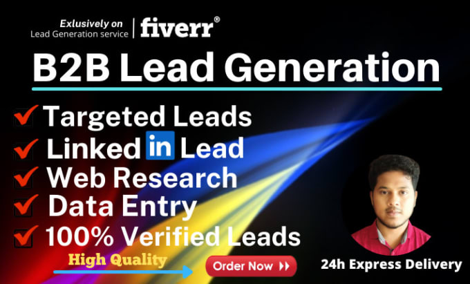 Gig Preview - Do b2b lead generation, targeted leads generation and data entry